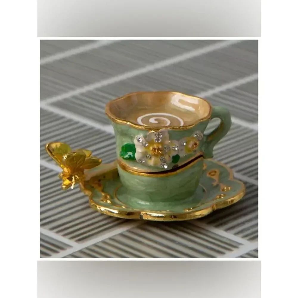 New Ornate Tea Cup Jewelry Box